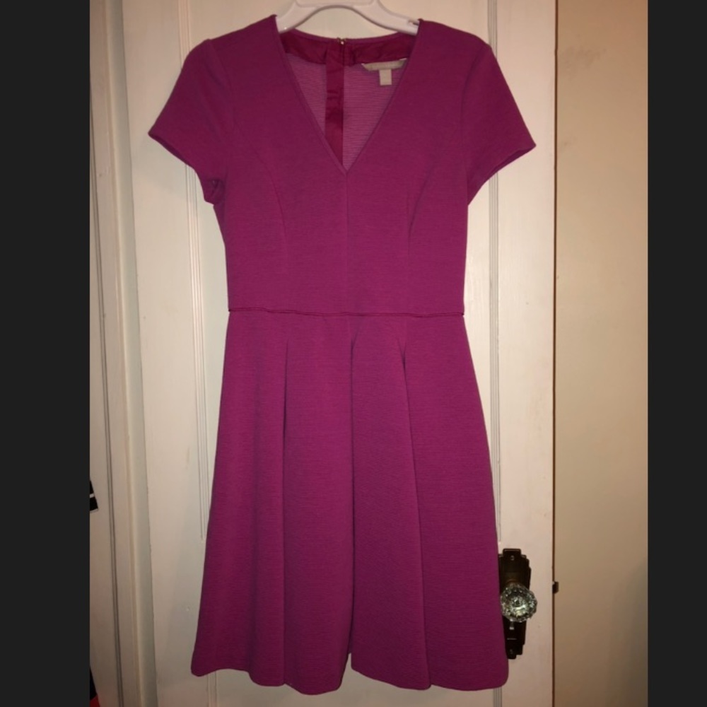 Banana Republic Pink Ponte Fit & Flare Dress